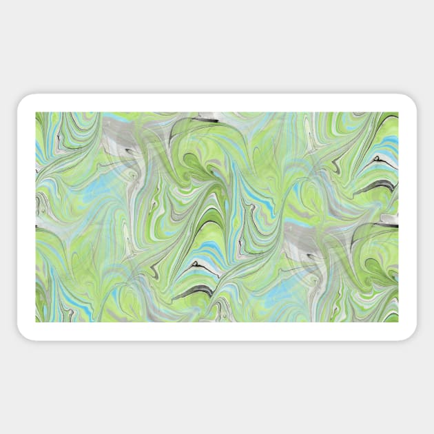 Marbled Paper Abstract : Melusina's Scream Sticker by MarbleCloud